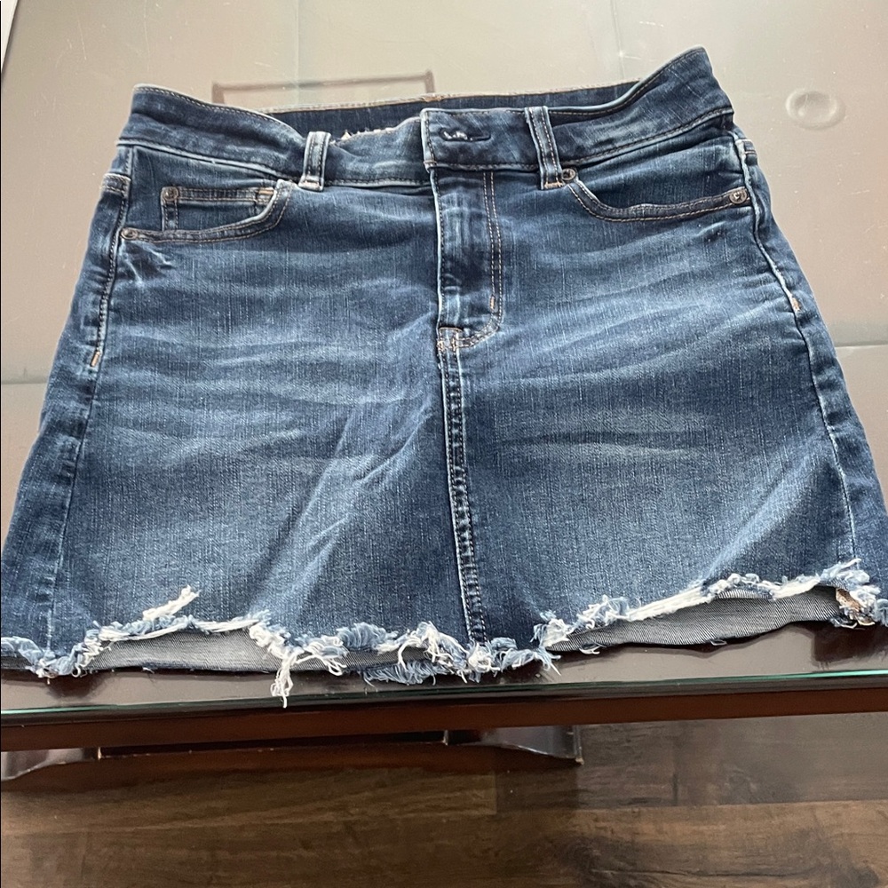 American Eagle Outfitters Blue Distressed Mini Skirt